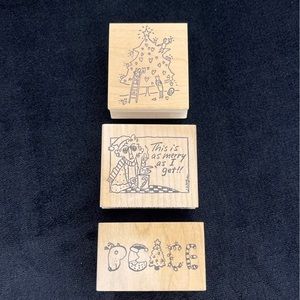 Rubber Stamps x 3 (Christmas Fun)